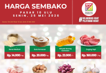 Daftar Harga Sembako Pasar 10 Ulu Palembang